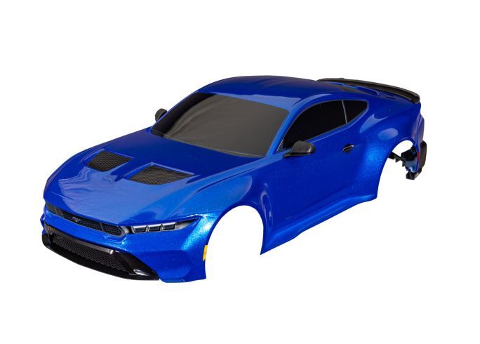 Traxxas Body, Ford Mustang, complete (blue) (painted, decals applied) (includes side mirrors, spoiler, grilles, vents, & clipless mounting)