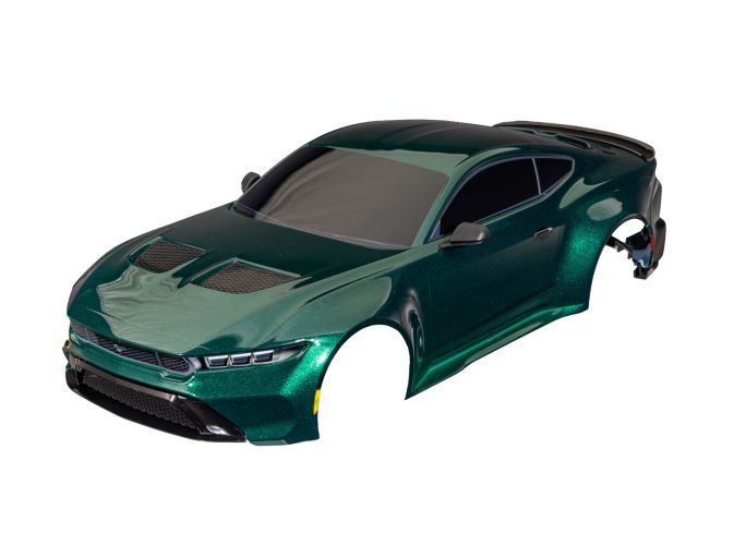 Traxxas Body, Ford Mustang, complete (green) (painted, decals applied) (includes side mirrors, spoiler, grilles, vents, & clipless mounting)