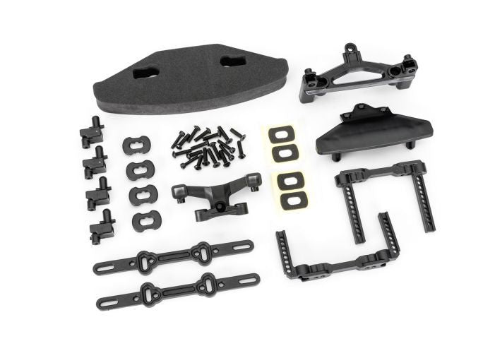 Traxxas Body mounts, front & rear/ body mount posts/ body mount sliders