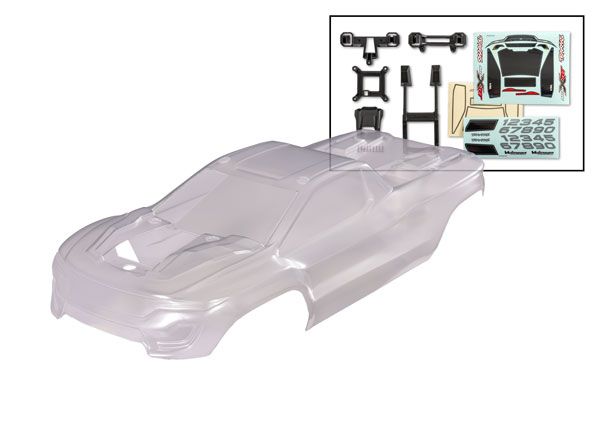 Traxxas Body, Mini XRT (clear)(for clipless mounting)