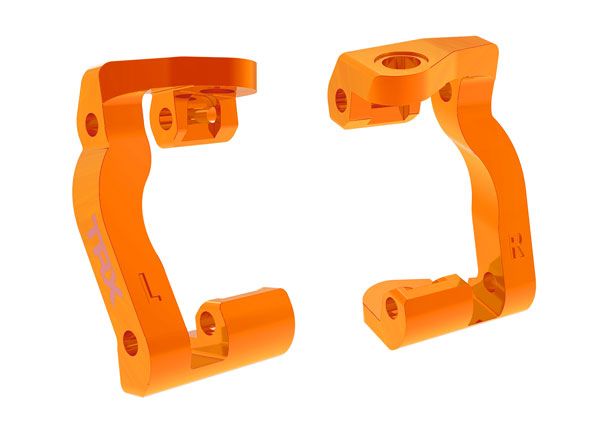 Traxxas Caster blocks (c-hubs), 6061-T6 aluminum (orange-anodized), left & right