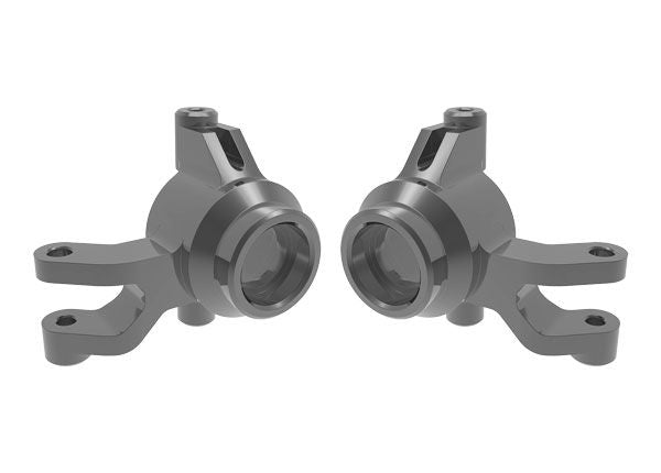 Traxxas Steering blocks, 6061-T6 aluminum (gray)(left & right)