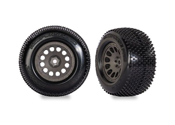 Traxxas Tires & wheels, Mini XRT, Gray on Response Pro tire(2)
