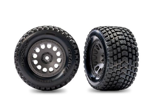 Traxxas Tires & wheels Mini XRT, Gray on Gravix tire, rear (2)