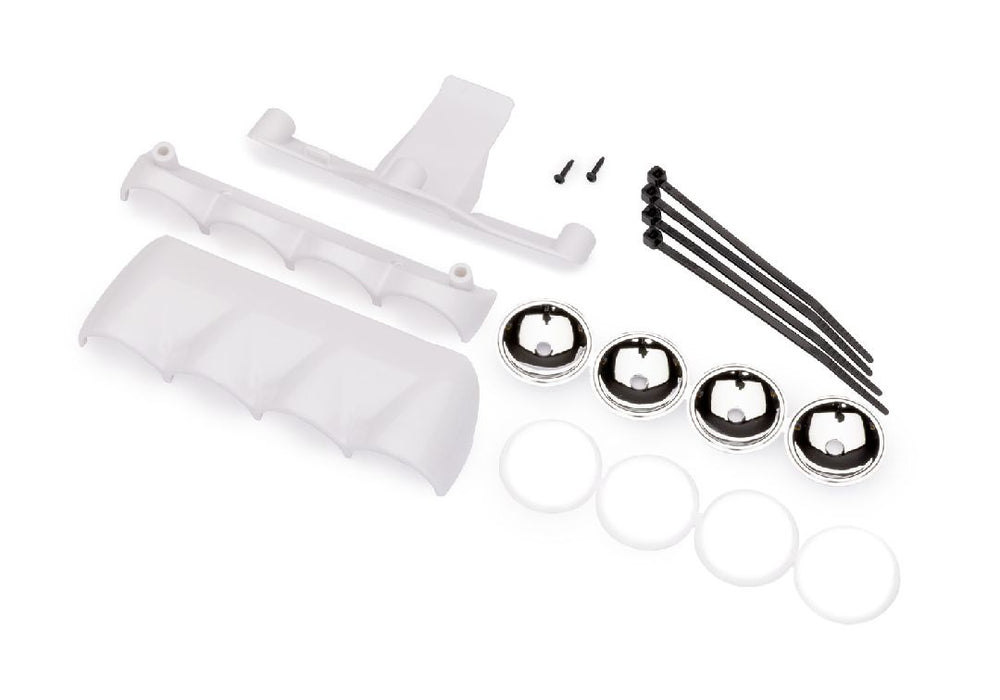 Traxxas LED light pod housing,white/lens,clear/reflector,chrome