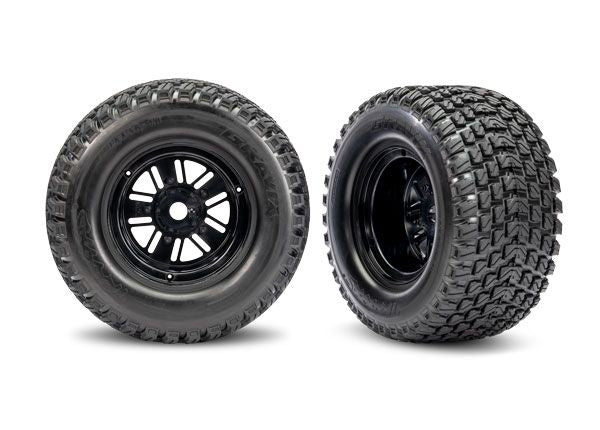 Traxxas Tires & wheels, Funco (Gravix, rear)(1 left, 1 right)