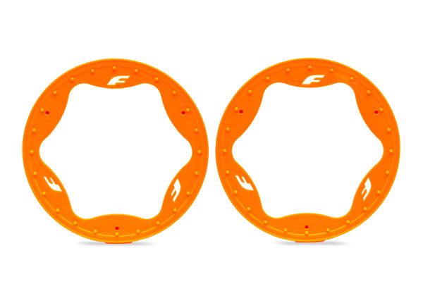 Traxxas Beadlock rings, rear, orange (4.3") (2)