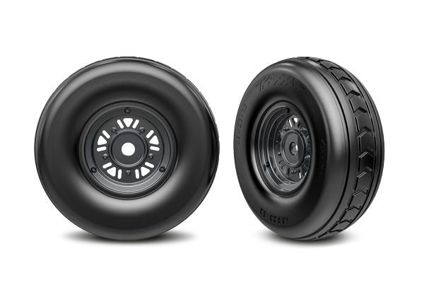 Traxxas Tires & wheels Funco black chrome dual profile (front)