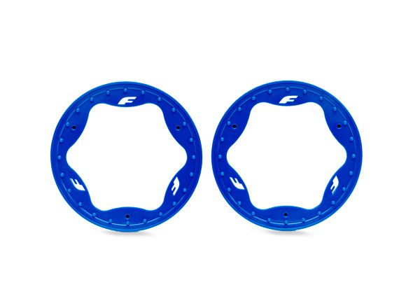 Traxxas Beadlock rings, front, blue (3.5") (2)