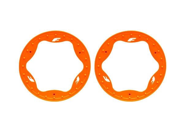 Traxxas Beadlock rings, front, orange (3.5") (2)