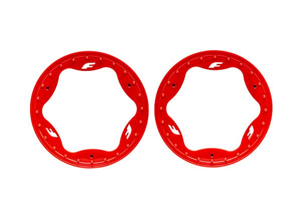 Traxxas Beadlock rings, front, red (3.5") (2)
