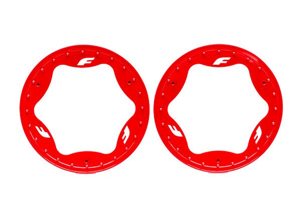 Traxxas Beadlock Rings Rear Red