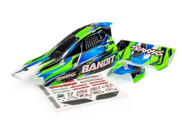 Traxxas Body, Bandit (also fits Bandit VXL), green/ wing (painted, decals applied)