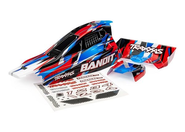 Traxxas Body, Bandit (also fits Bandit VXL), red/ wing (painted, decals applied)