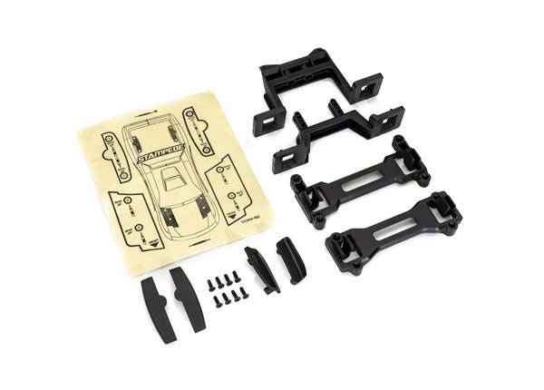 Traxxas Body conversion kit, Stampede (includes front & rear body mounts, latches, hardware) (for clipless mounting)