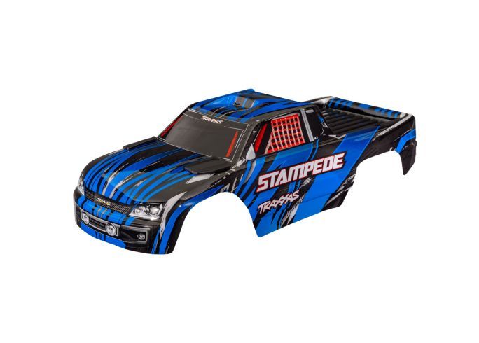 Traxxas Body, Stampede (also fits Stampede VXL), blue (painted, decals applied) (assembled with front & rear body mounts for clipless mounting)