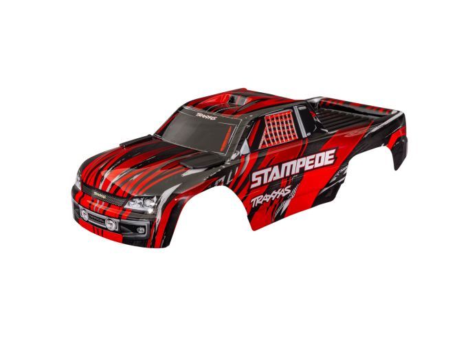 Traxxas Body, Stampede (also fits Stampede VXL), red (painted, decals applied) (assembled with front & rear body mounts for clipless mounting) for TRA36254-8