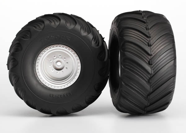 Traxxas Monster Jam Replica Pre-Mounted Front Tires (2) (Silver)