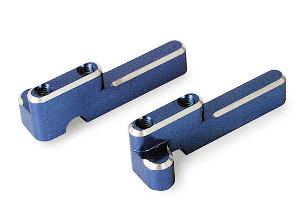 Traxxas Servo Mounts, Steering/ Shift (Machined Aluminum) (Blue)