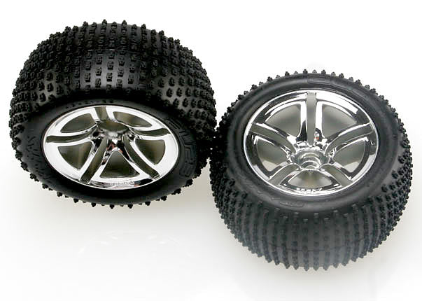 Traxxas Tires & Wheels, Assembled, Glued (2.8") (Twin-Spoke Whee