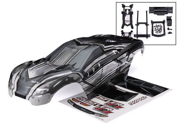 Traxxas Body Rustler 4X4 Prographix (Graphics Are Printed Requires Paint & Final Color Application)/ Body Mounts (Front & Rear)/ Rear Body Support/ Decal Sheet