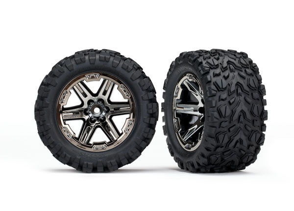 Traxxas 2.8" 2wd Rear RXT Blk Chrome Whls / Talon Extreme Tires