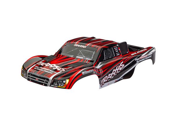 Traxxas Body, Slash 4X4 (also fits Slash VXL & Slash 2WD), red (painted, decals applied) (assembled with front & rear latches for clipless mounting)