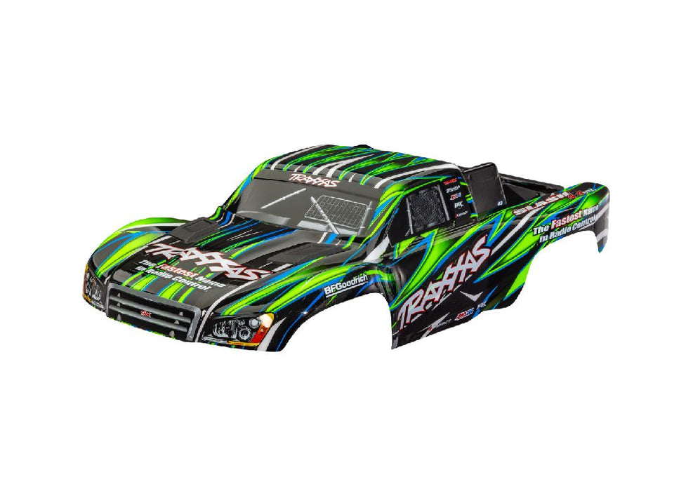 Traxxas Body, Slash 4X4, green (painted, w/decals, clipless)
