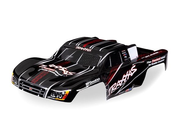 Traxxas Body, 1/16 Slash 4X4, black (painted, decals applied)