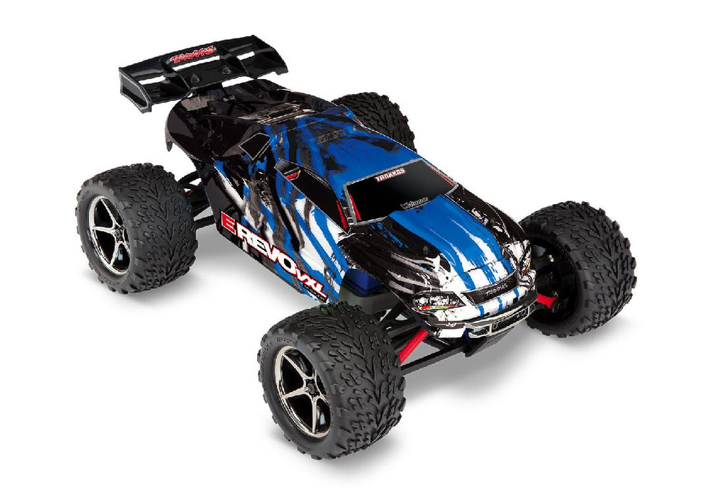 Traxxas E-Revo VXL 1/16 4WD Monster Truck RTR with TQ 2.4GHz Radio System (Fwd/Rev) Includes 6-Cell NiMH Traxxas Battery and 2-amp USB-C Charger w/ iD - BLUEX