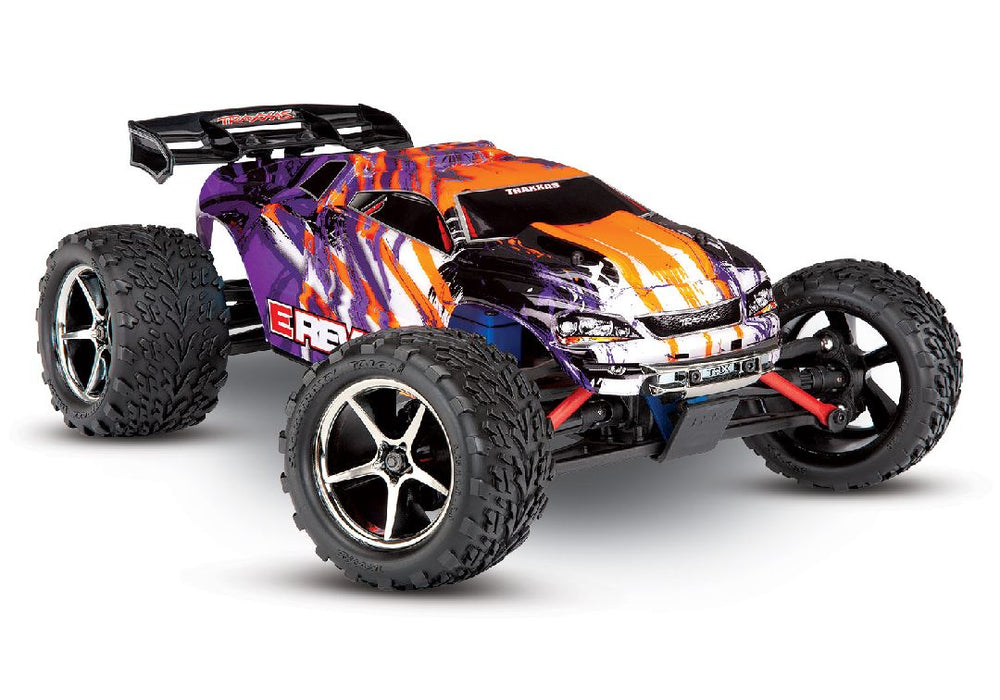 Traxxas E-Revo VXL 1/16 4WD Monster Truck RTR with TQ 2.4GHz Radio System (Fwd/Rev) Includes 6-Cell NiMH Traxxas Battery and 2-amp USB-C Charger w/ iD - PURPLE