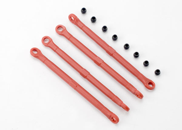 Traxxas Toe link, front & rear (molded composite) (red) (4)/ hol