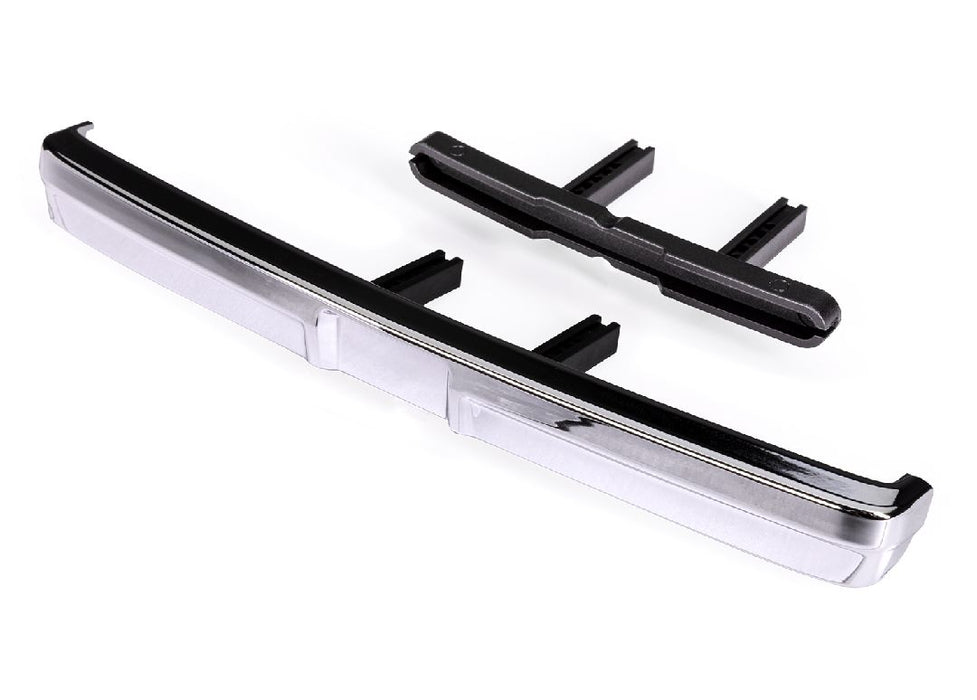 Traxxas Bumper, front (chrome)/ bumper mount (2)/ 3x10 BCS (2)