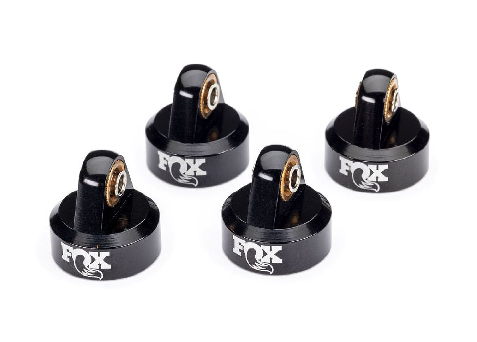 Traxxas Fox Black Aluminum GTR Shock Caps (4)
