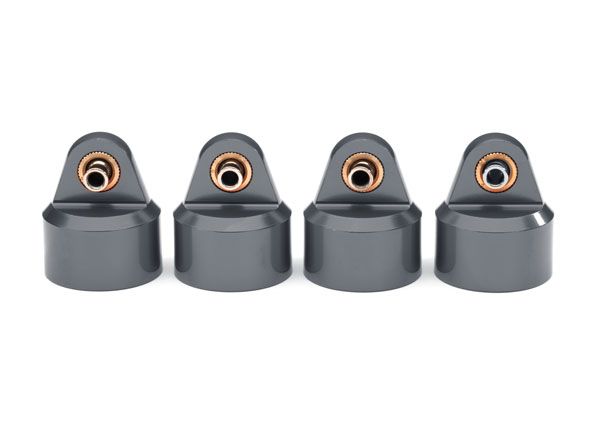 Traxxas Shock caps, aluminum (gray-anodized) GT-Maxx shocks (4)