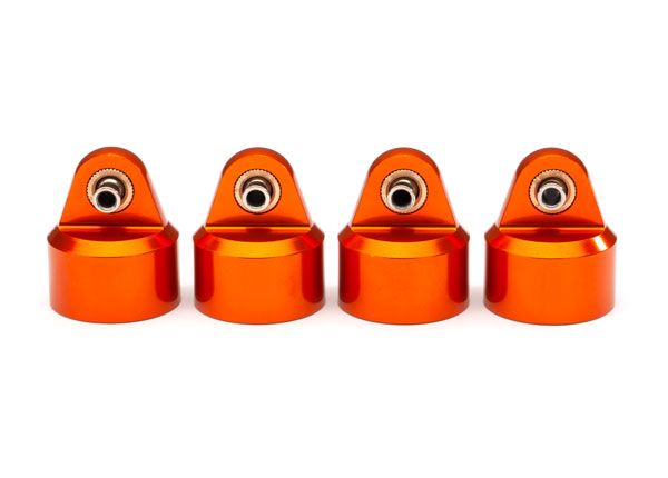 Traxxas Shock caps, aluminum (orange-anodized), GT-Maxx shocks