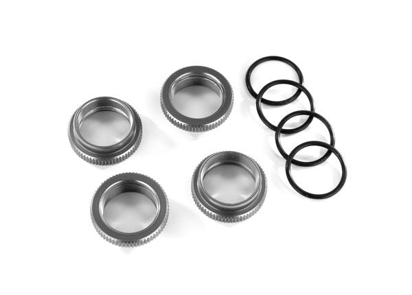 Traxxas Spring retainer (adjuster), gray-anodized aluminum, GT