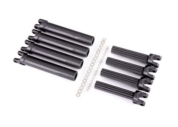 Traxxas Half shaft set, left or right (plastic parts only) (internal splined half shaft/ external splined half shaft) (4 assemblies) (for use with #8995 WideMaxx™ suspension kit)