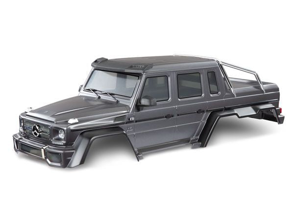 Traxxas Body, Mercedes-Benz G 63, complete (matte graphite metallic) (includes grille, side mirrors, door handles, windshield wipers, & clipless mounting) (requires #8080X & 8828X inner fenders)