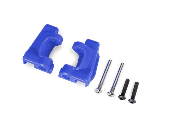 Traxxas Caster blocks (c-hubs), extreme heavy duty, blue (left & right)/ 3x26mm hinge pins (2)/ 3x15mm BCS (2) (for use with #9182 upgrade kit)