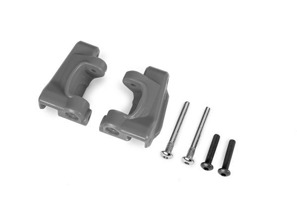 Traxxas Caster blocks (c-hubs), extreme heavy duty, gray (left & right)/ 3x26mm hinge pins (2)/ 3x15mm BCS (2) (for use with #9182 upgrade kit)