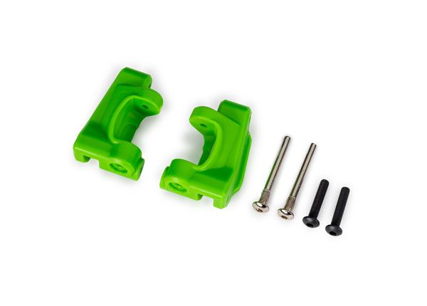 Traxxas Caster blocks (c-hubs), extreme heavy duty, green (left & right)/ 3x26mm hinge pins (2)/ 3x15mm BCS (2) (for use with #9180 and 9181 upgrade kit)