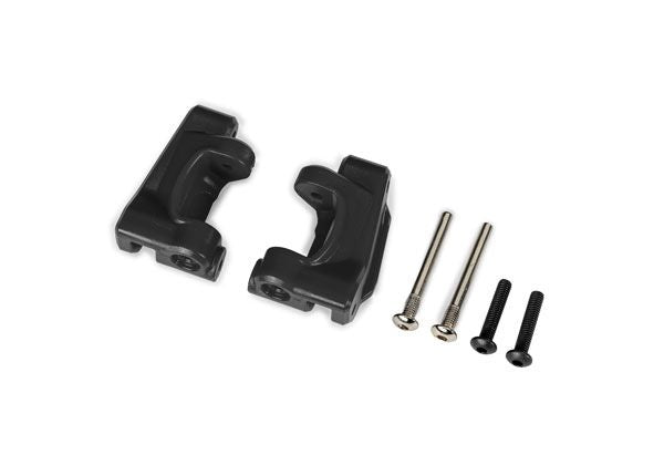 Traxxas Caster blocks (c-hubs), extreme heavy duty, black (left & right)/ 3x26mm hinge pins (2)/ 3x15mm BCS (2) (for use with #9180 and 9181 upgrade kit)