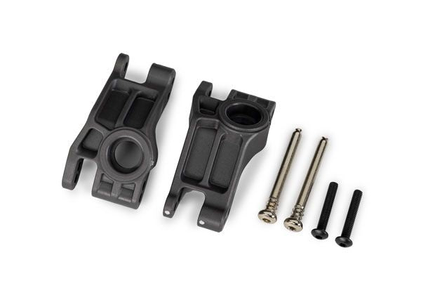 Traxxas Carriers, stub axle, rear, extreme heavy duty, gray (left & right)/ 3x31mm hinge pins (2)/ 3x18mm BCS (2) (for use with #9180, 9181, 9182 upgrade kit)