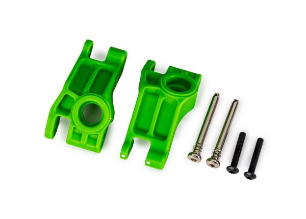 Traxxas Carriers, stub axle, rear, extreme heavy duty, green (left & right)/ 3x31mm hinge pins (2)/ 3x18mm BCS (2) (for use with #9180, 9181, 9182 upgrade kit)