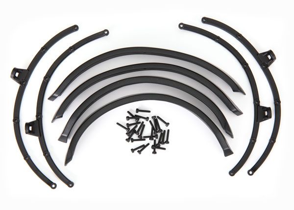 Traxxas Fender flares, front & rear (2 each)/ flare mounts (4)
