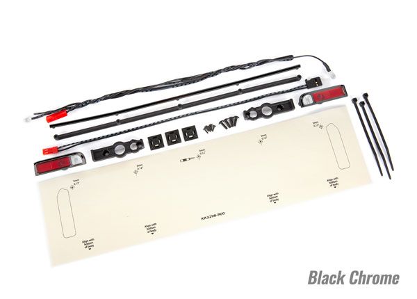 Traxxas LED lights, tail lights (red)/ tailgate trim (blk chrme)