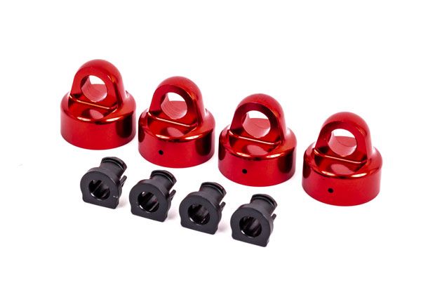 Traxxas Shock caps, aluminum (red-anodized), GT-Maxx shocks (4)/