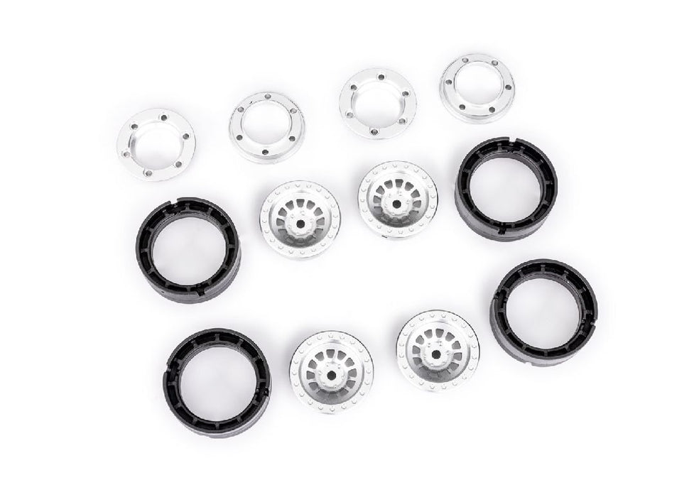 Roues Traxxas, 1,0", aluminium 6061-T6 (anodisé argent) (4)