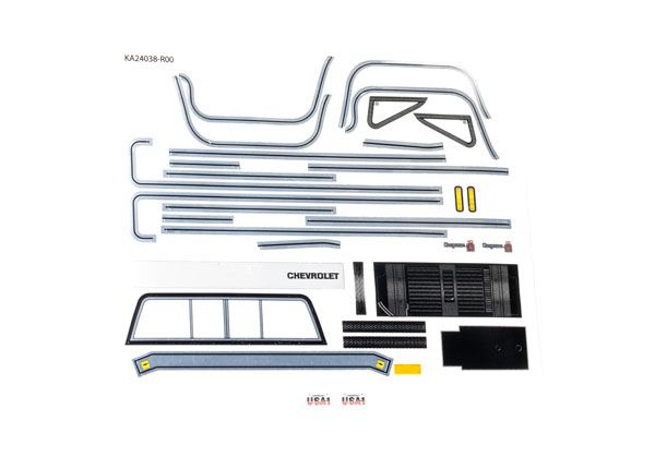 Traxxas Decal sheet, 1/18 scale TRX-4M Chevrolet K10 Monster Truck (1979)